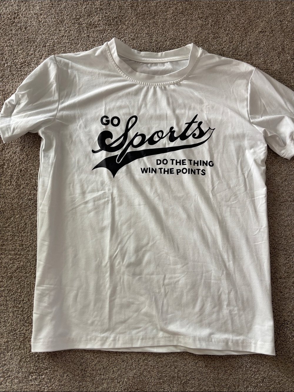 White Polyester Tee with Care Tag
